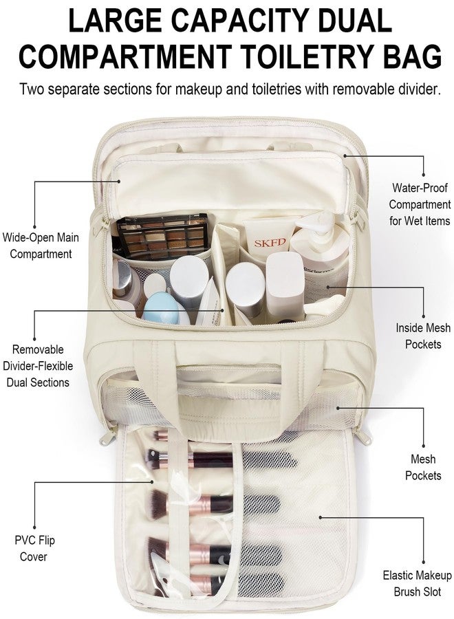 Bagstellar Travel Toiletry Bag, Lightweight Wide-open Large Puffy Toiletry Bag for Women, Quilted Makeup Bag Organizer Water-resistant Cosmetic Bag with Handle for Toiletries, Essentials, Accessories - Image 3